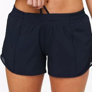 Navy Blue Hotty Hot low-Rise Lines shorts 4”